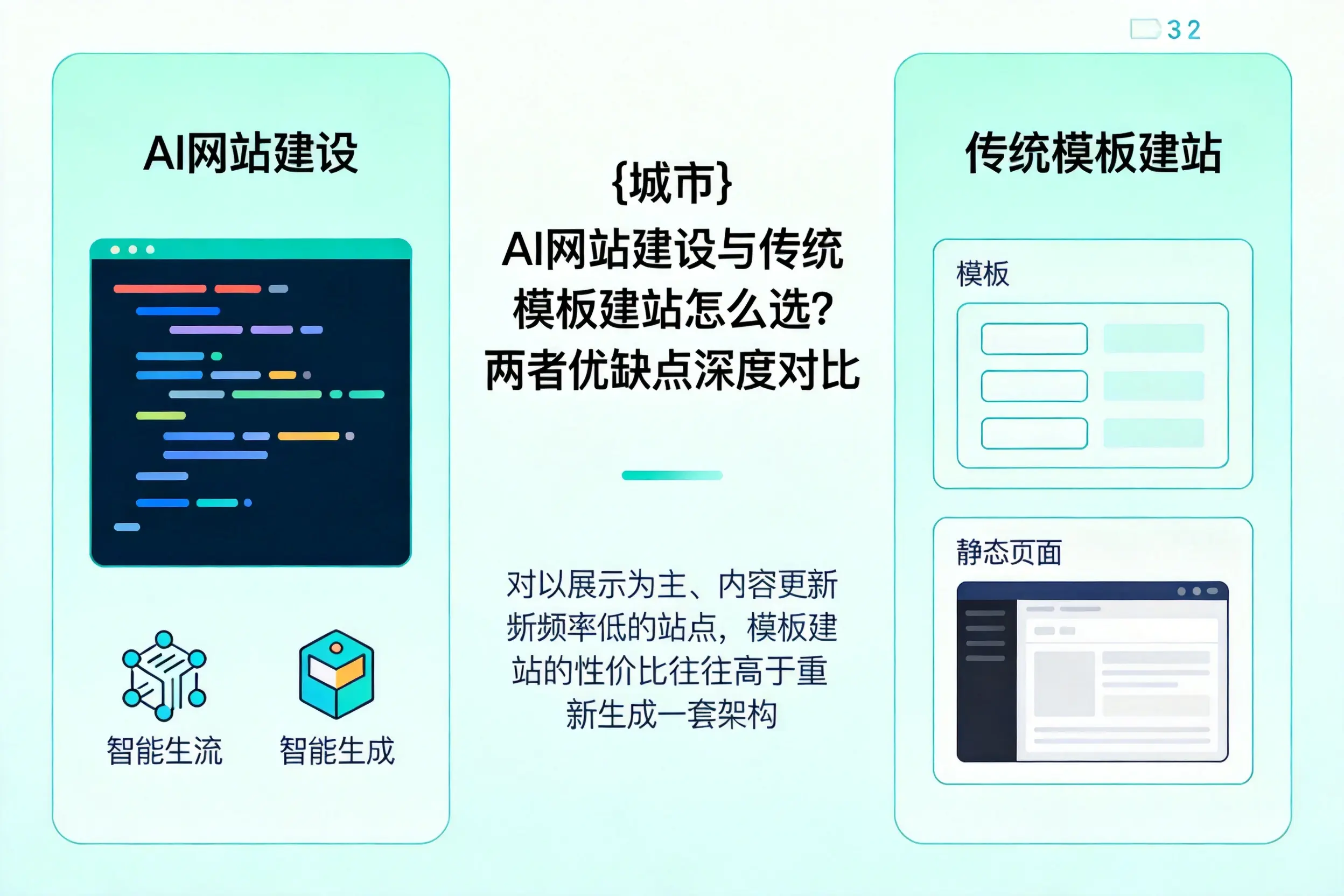 淮北AI网站建设与传统模板建站怎么选?两者优缺点深度对比