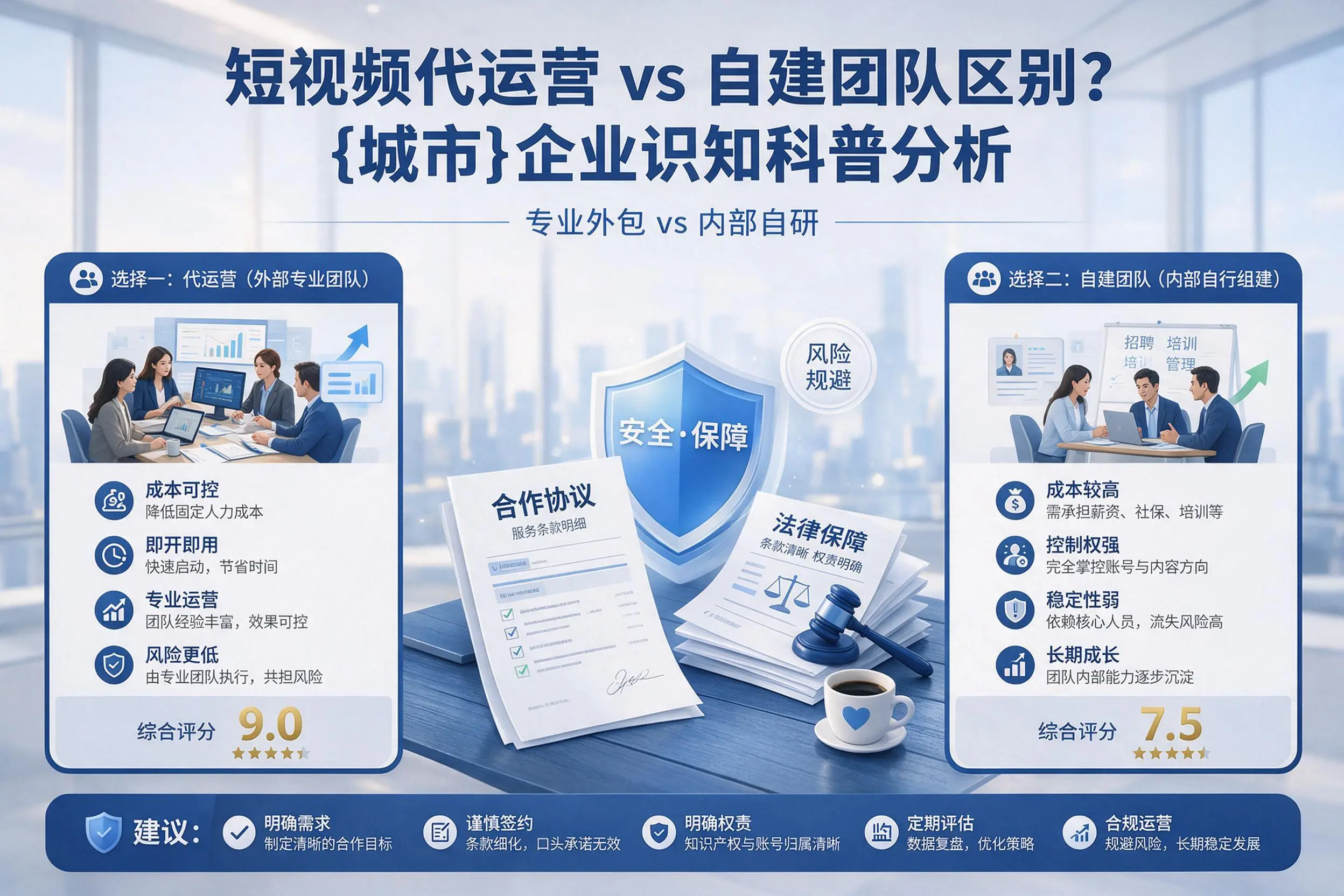 短视频代运营与自建团队区别？淮北企业认知科普分析