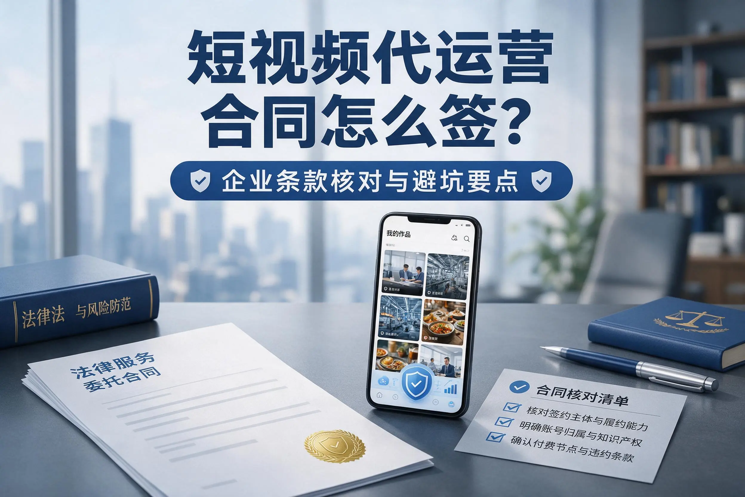 短视频代运营合同怎么签?淮北企业条款核对与避坑要点