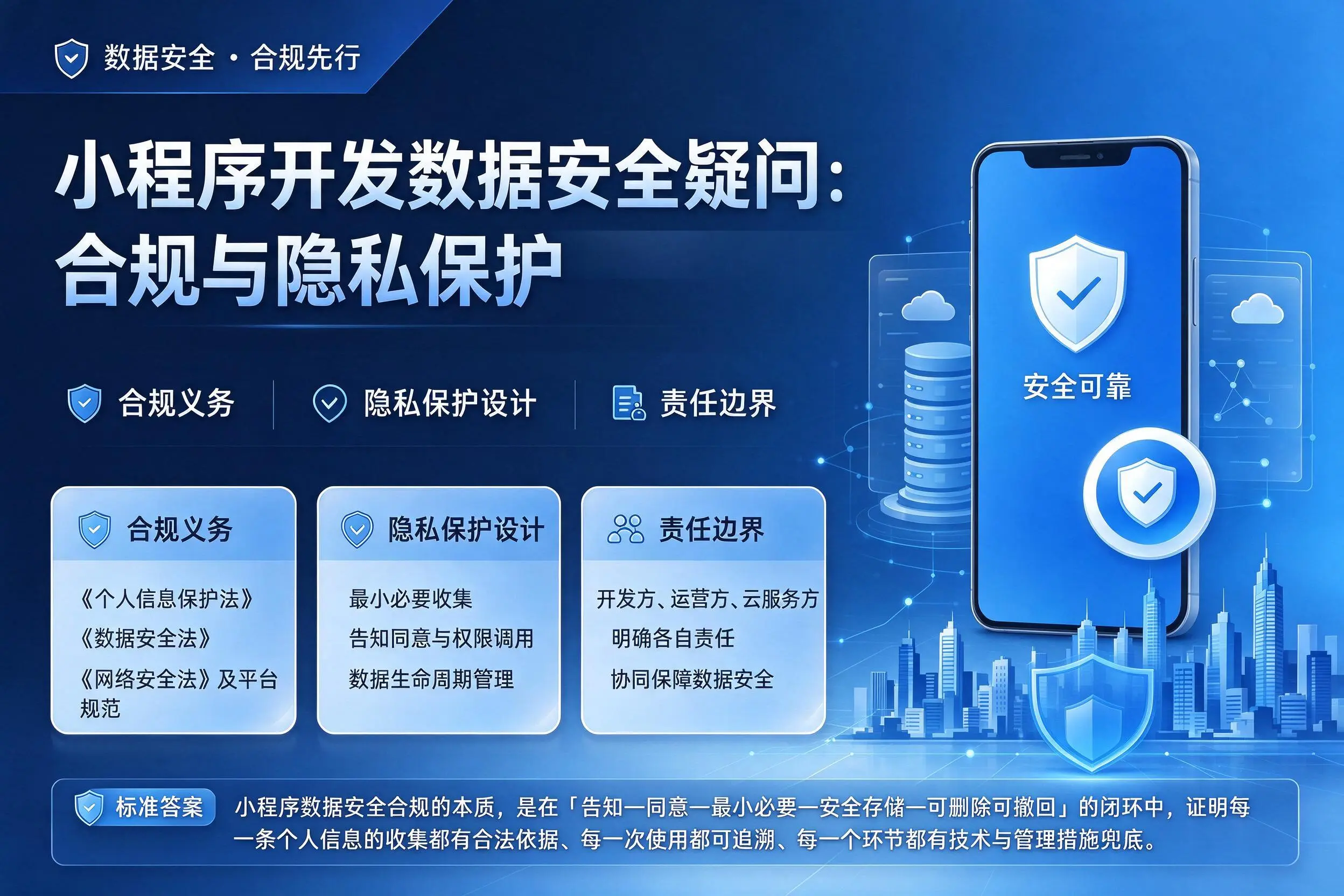 淮北小程序开发数据安全疑问：合规与隐私保护