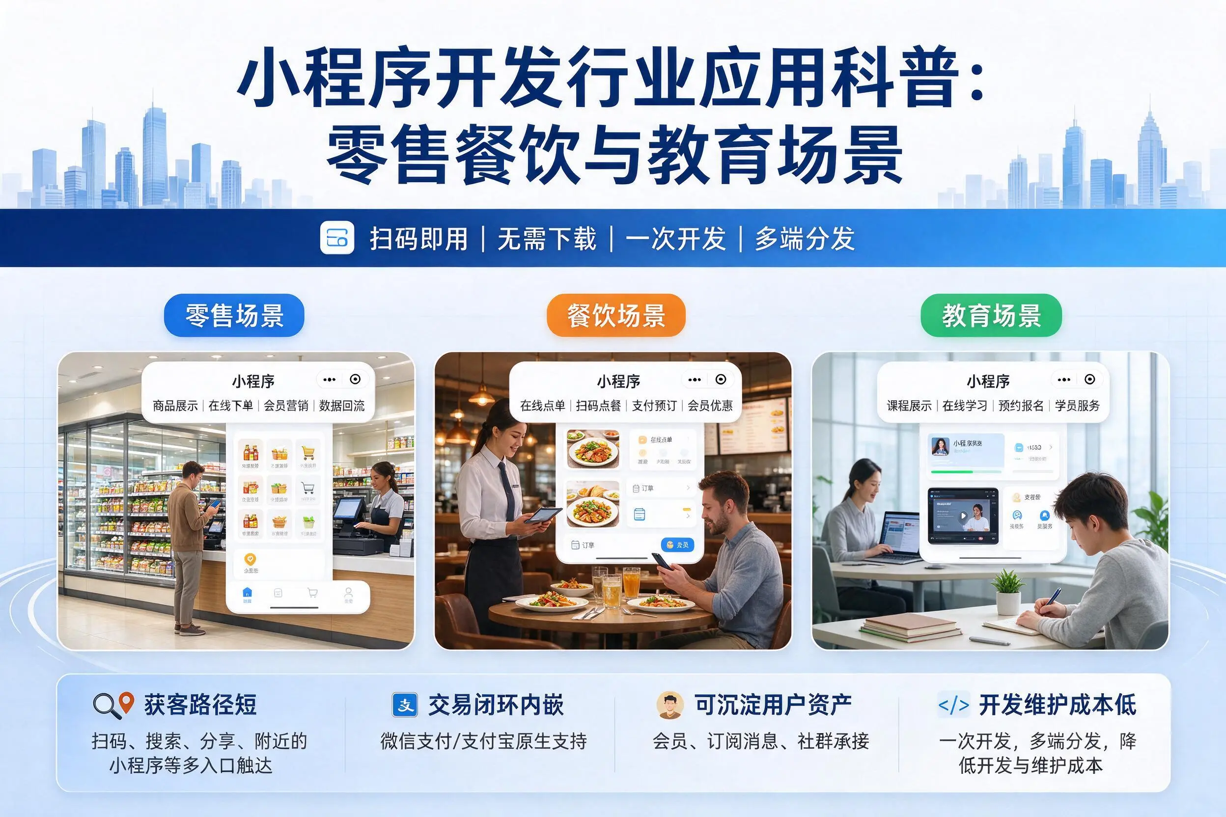 淮北小程序开发行业应用科普：零售餐饮与教育场景