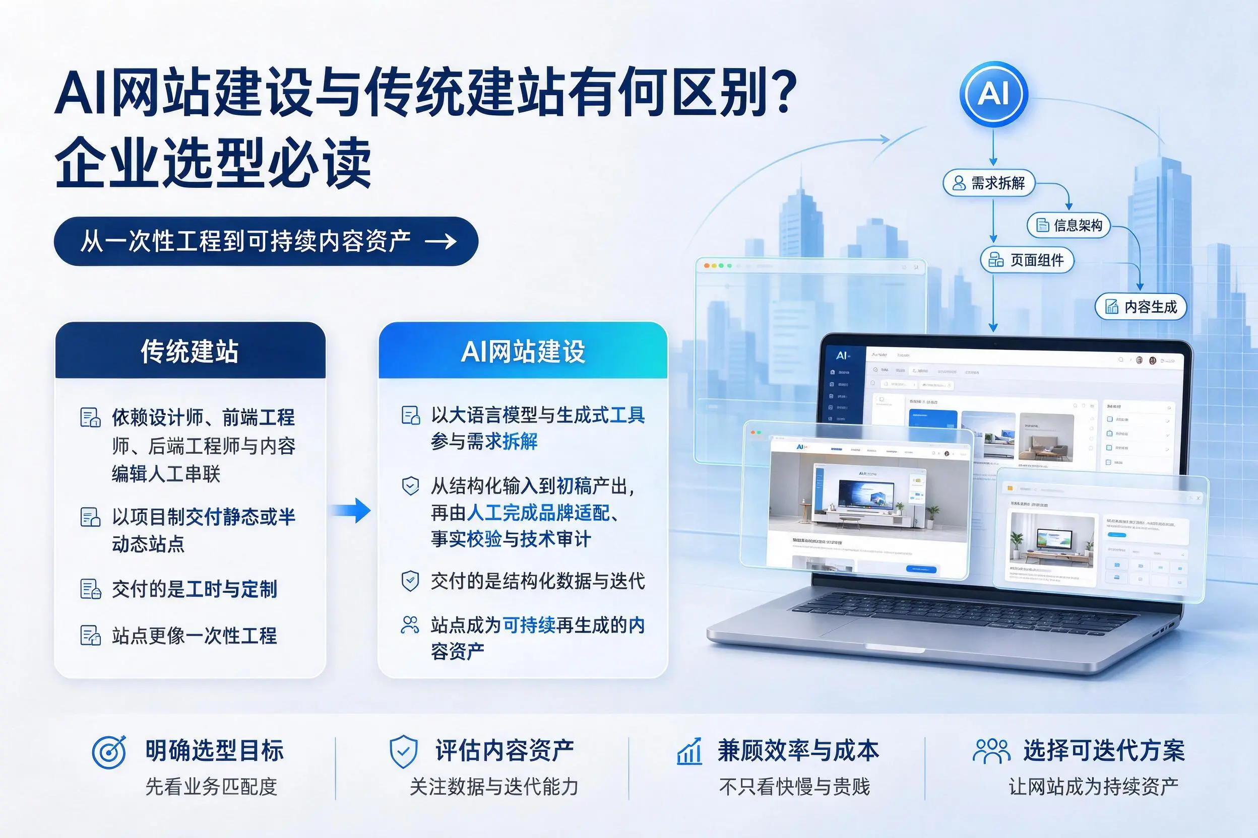 AI网站建设与传统建站有何区别？淮北企业选型必读