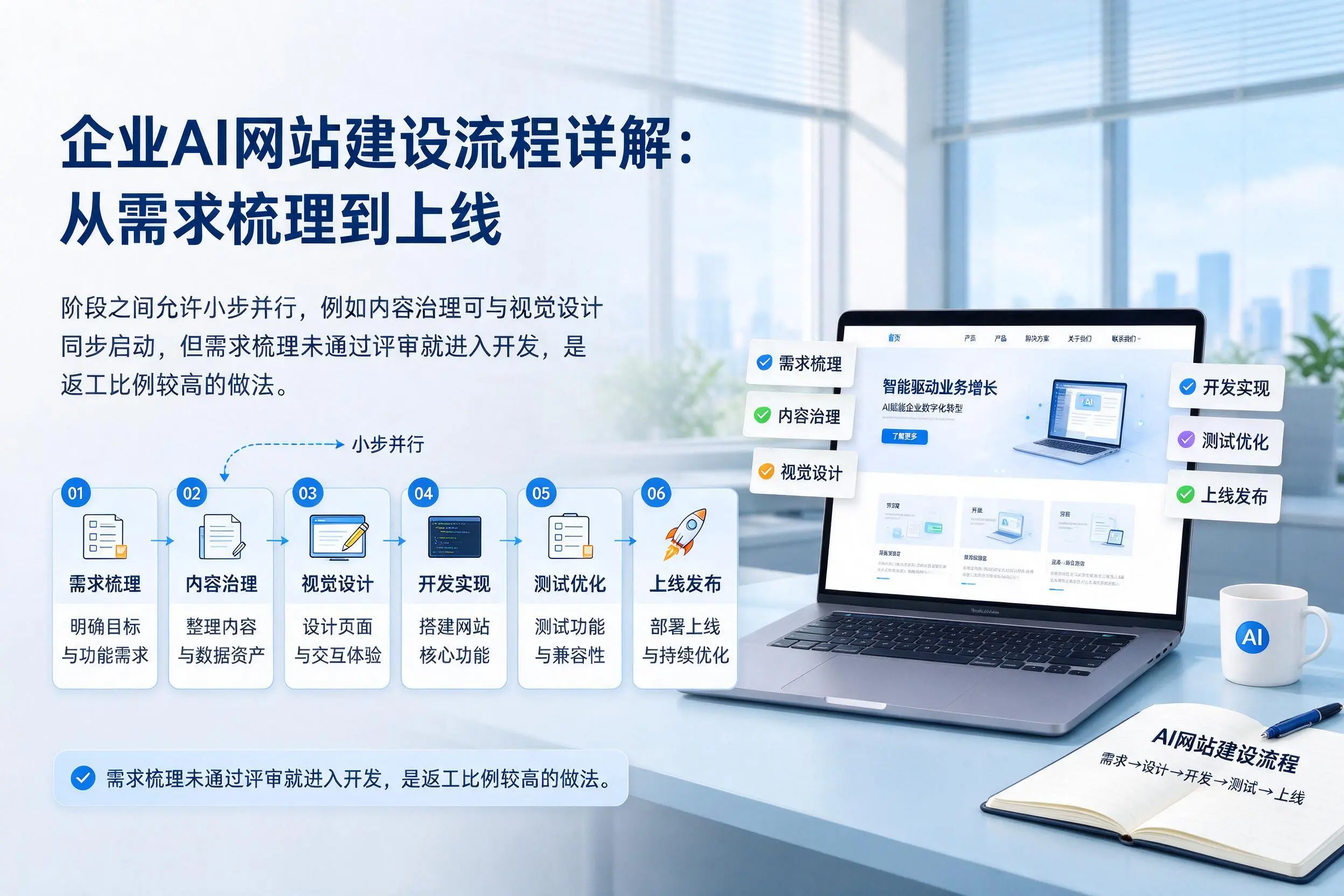 淮北企业AI网站建设流程详解:从需求梳理到上线