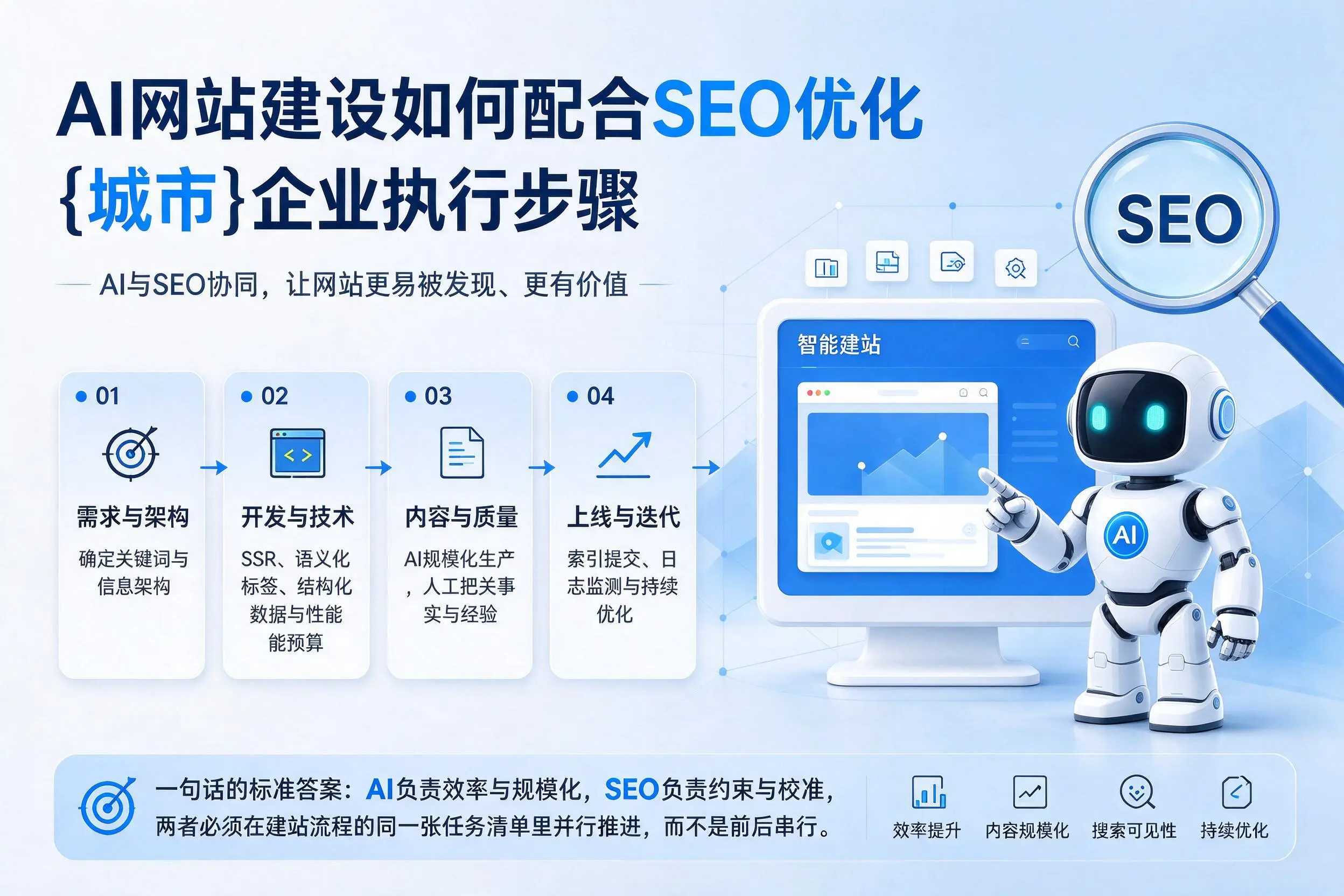 AI网站建设如何配合SEO优化,淮北企业执行步骤