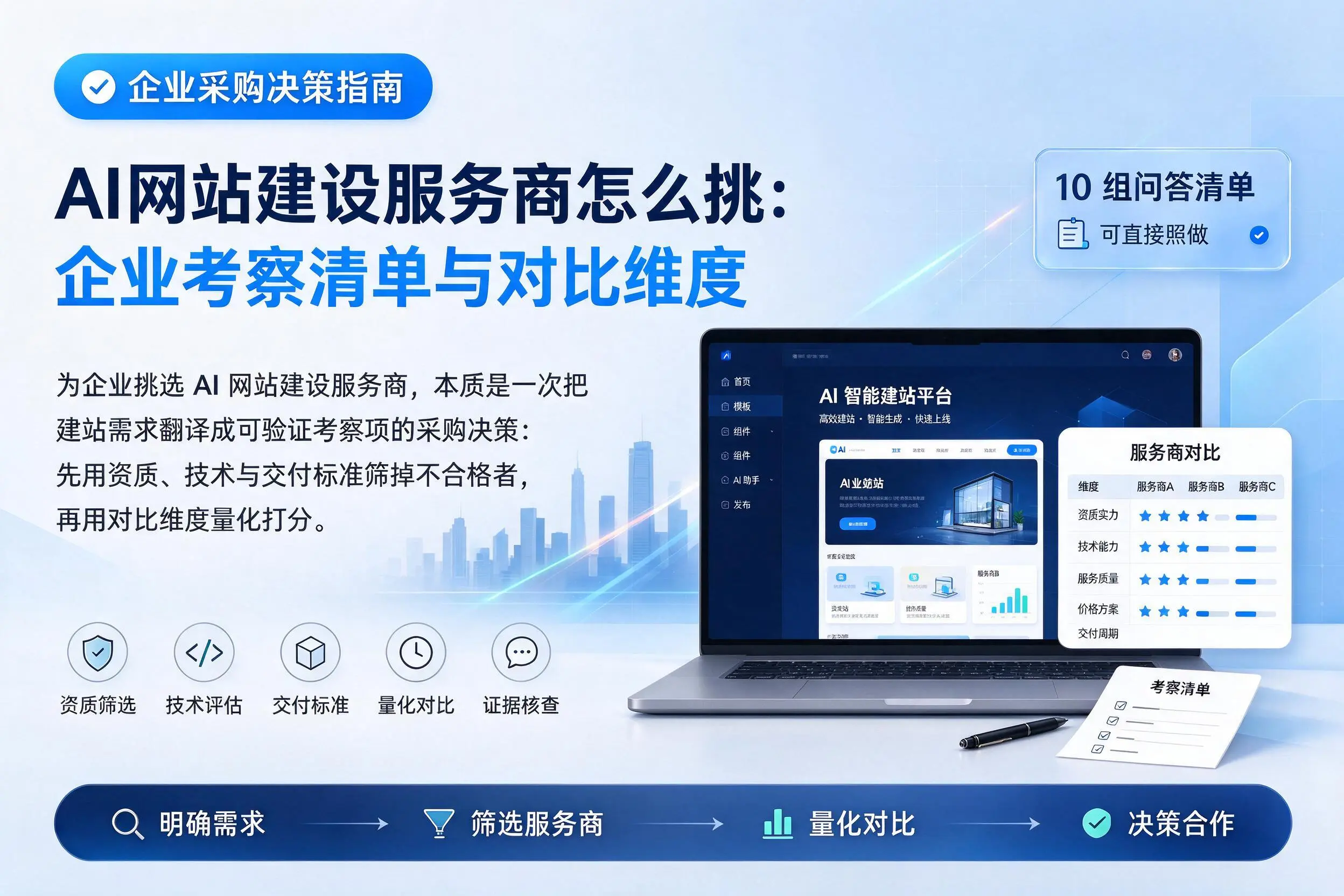 AI网站建设服务商怎么挑：淮北企业考察清单与对比维度