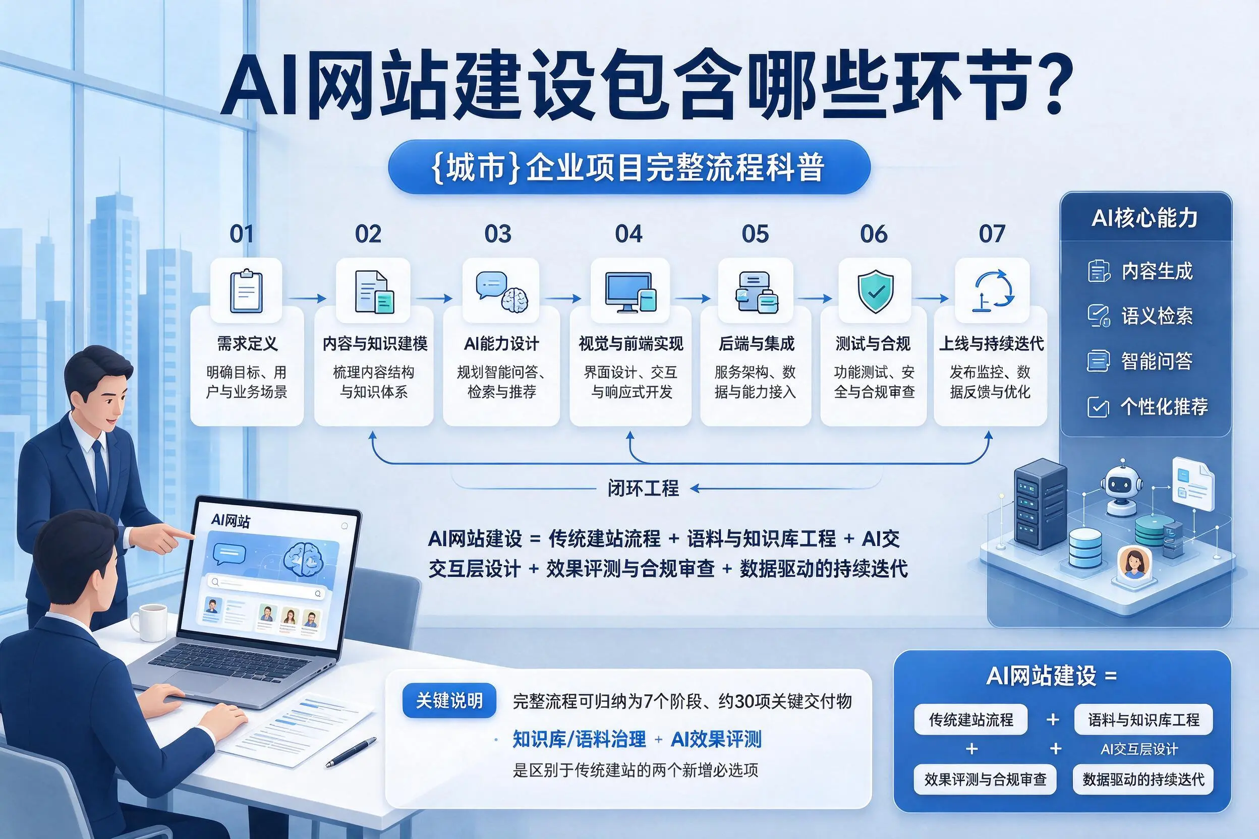 AI网站建设包含哪些环节？淮北企业项目完整流程科普