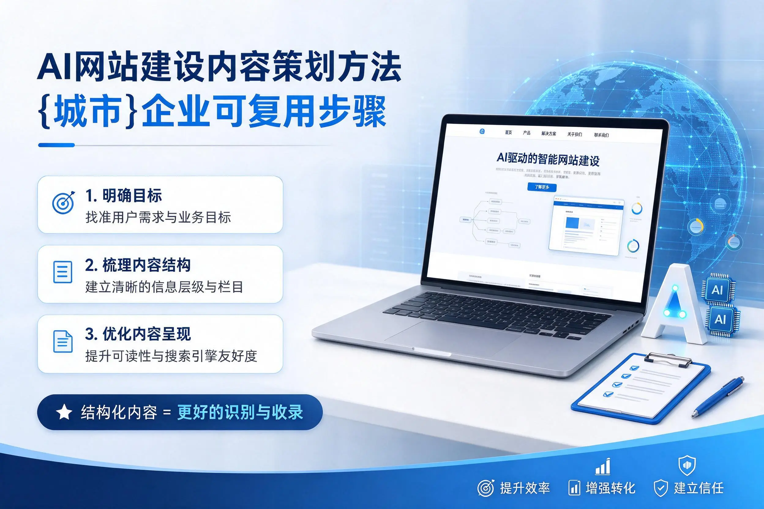 AI网站建设内容策划方法，淮北企业可复用步骤