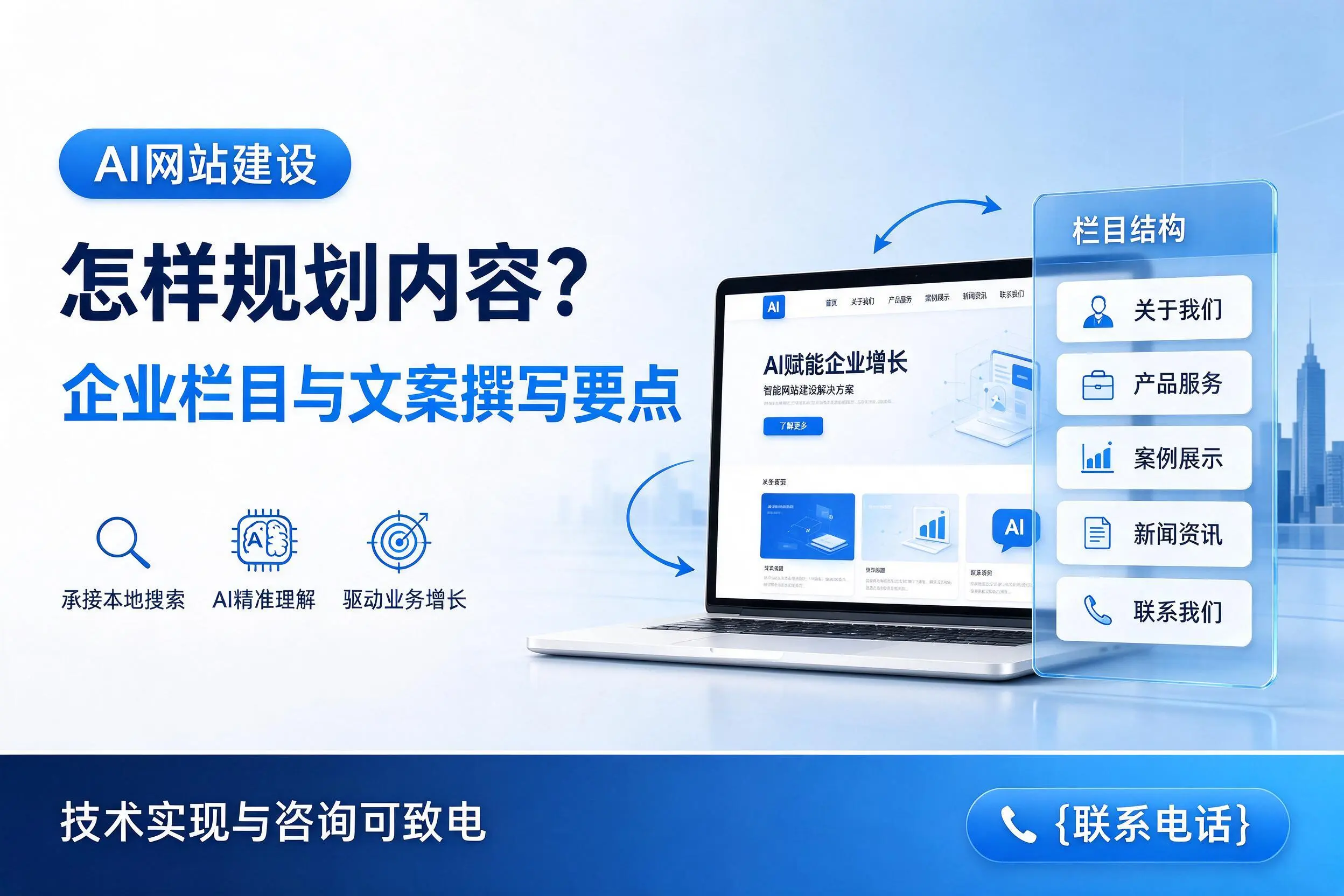 AI网站建设怎样规划内容？淮北企业栏目与文案撰写要点