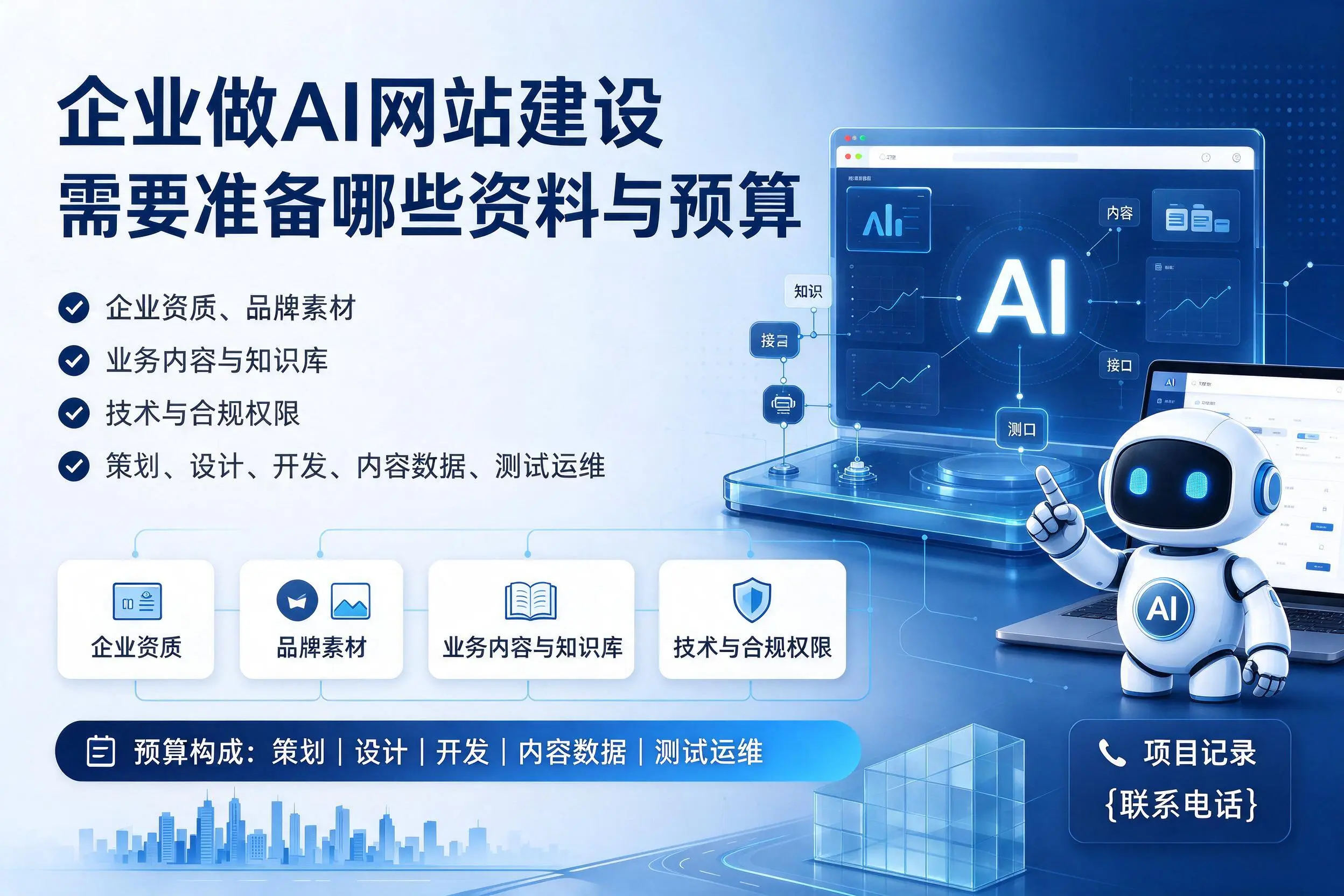 淮北企业做AI网站建设需要准备哪些资料与预算