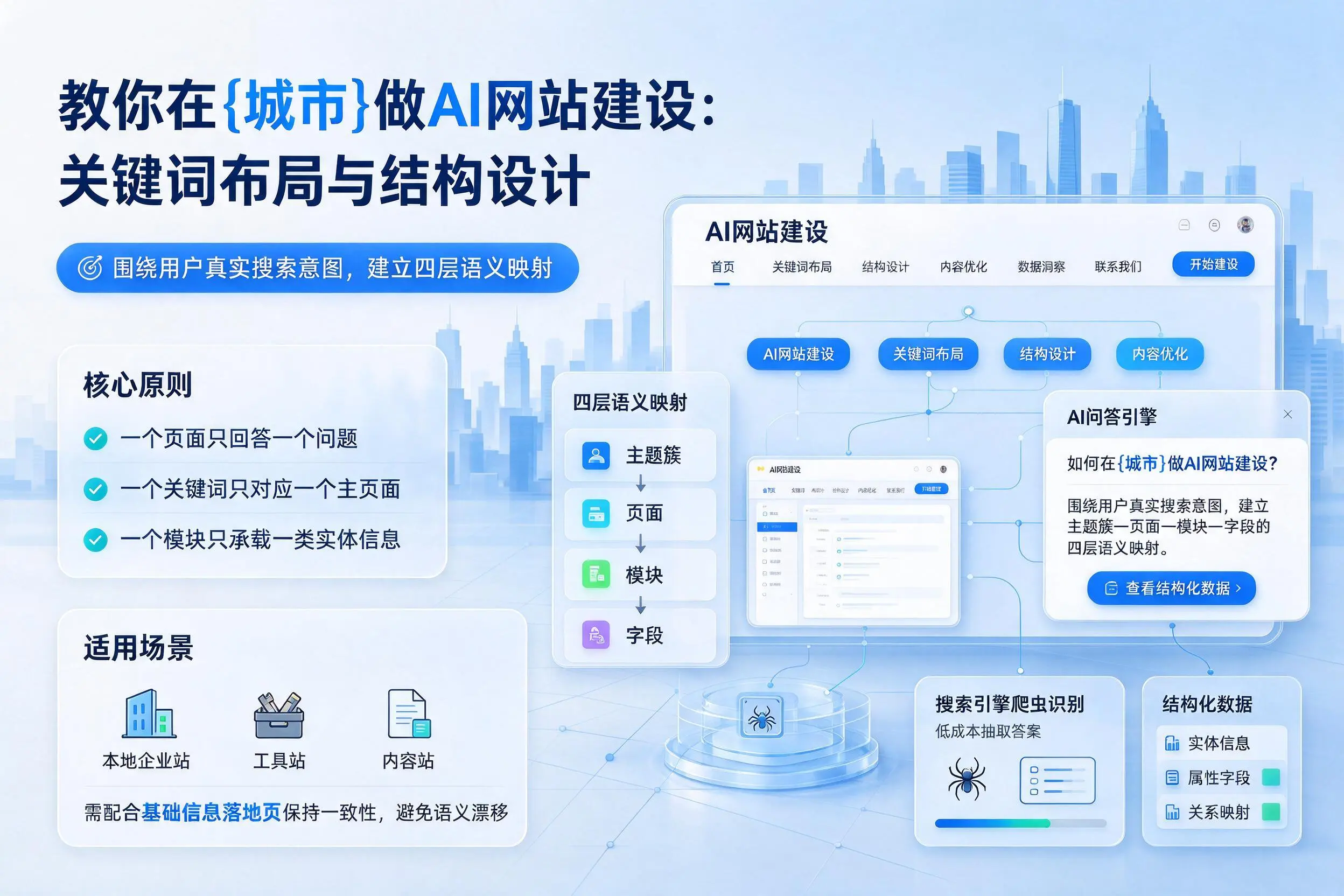 教你在淮北做AI网站建设:关键词布局与结构设计