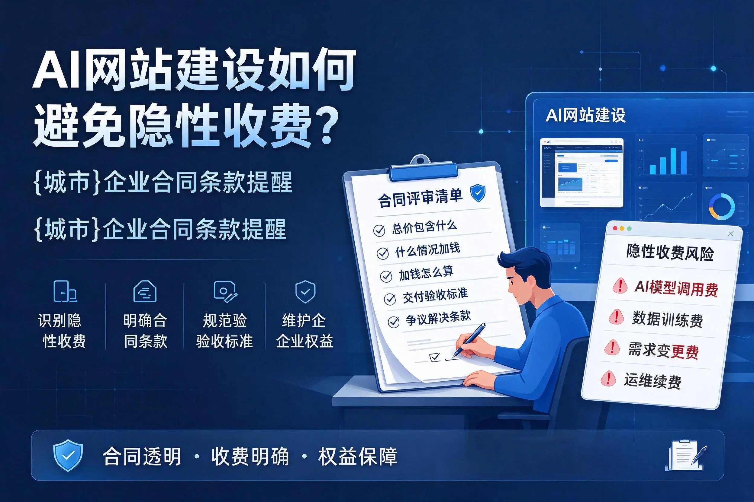 AI网站建设如何避免隐性收费？淮北企业合同条款提醒
