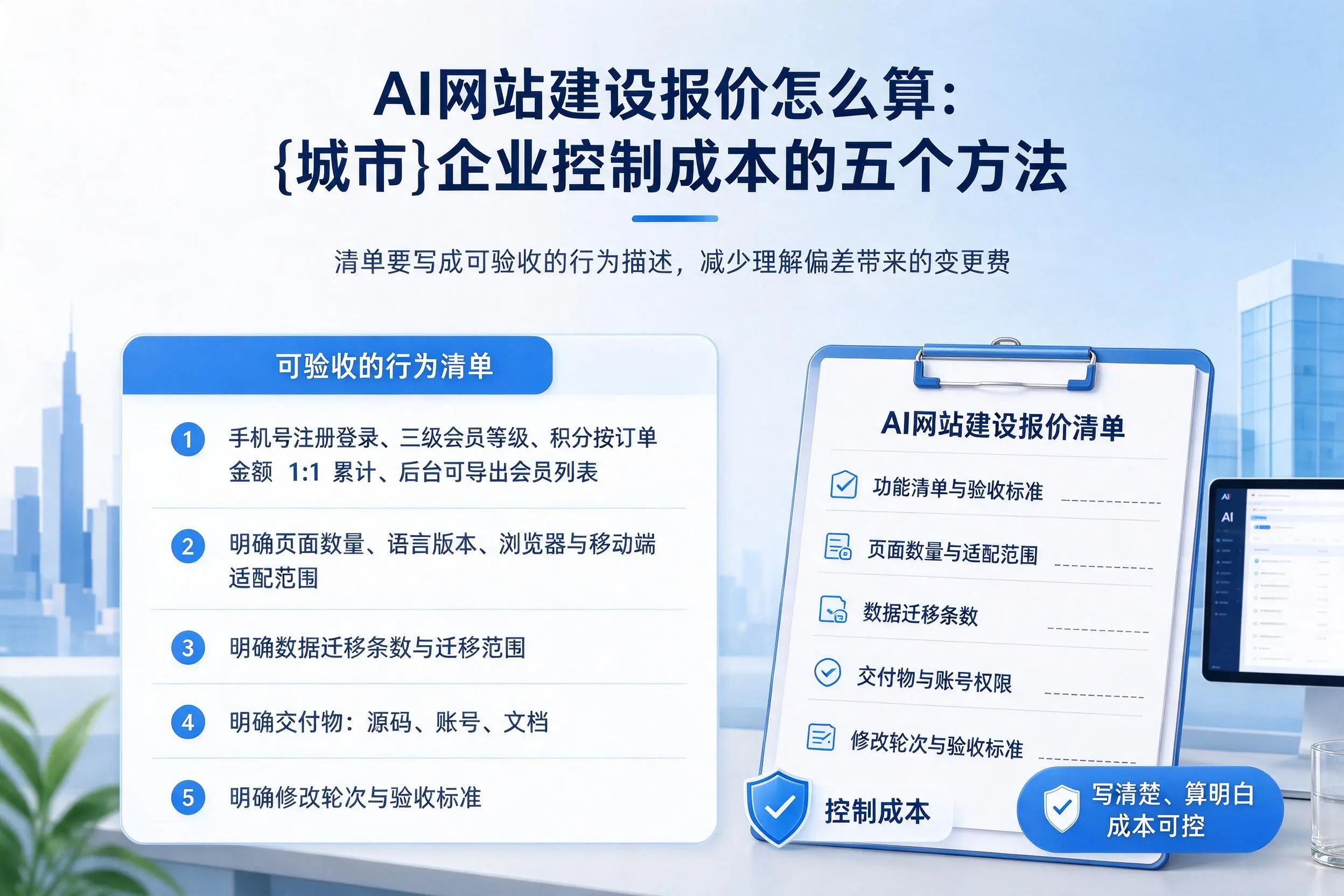 AI网站建设报价怎么算：淮北企业控制成本的五个方法